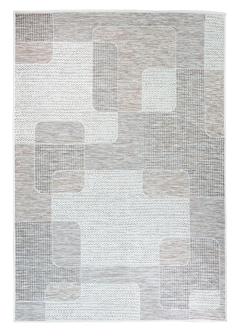 Tapete Moderno Neutro con Diseño Geométrico en Cafe