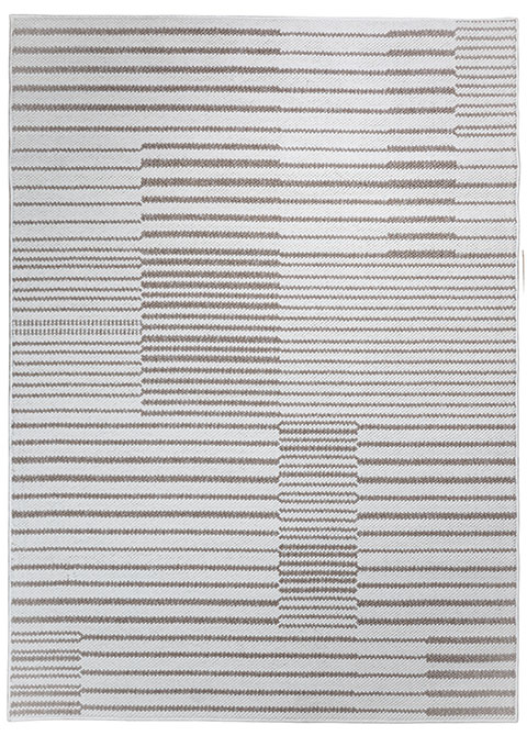 Tapete Moderno Neutro con Diseño de Líneas Geométricas en Cafe