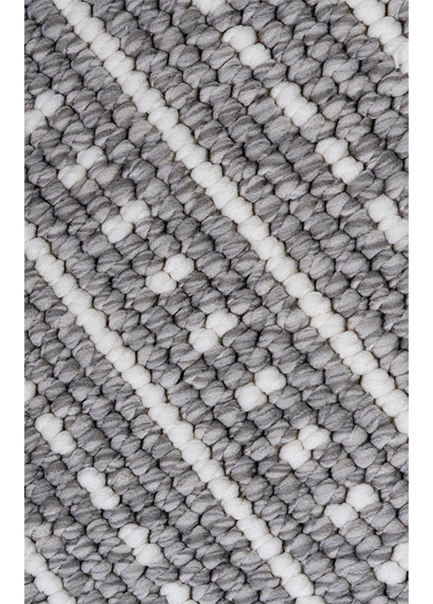 Tapete Contemporáneo Gris con Diseño a Rayas en Plata - Vista alternativa