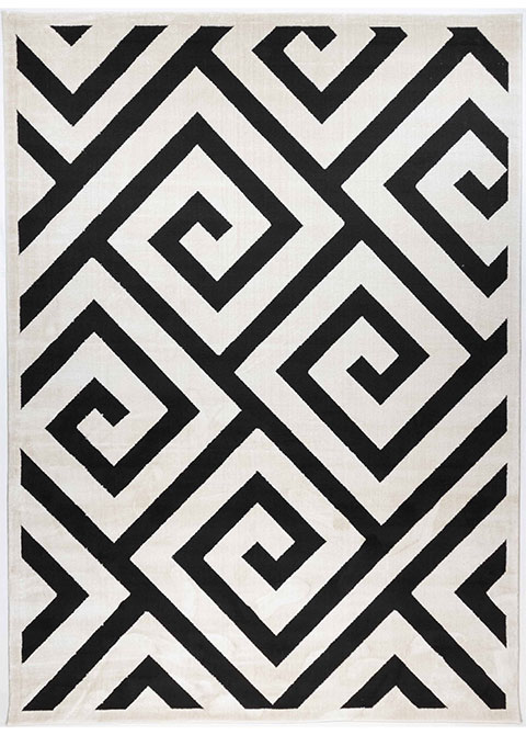 Tapete Moderno Neutro con Diseño Geométrico en Gris Oscuro OPTIKA