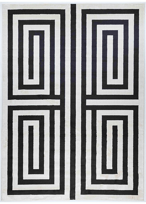 Tapete Moderno Neutro con Diseño Geométrico en Gris Oscuro OPTIKA