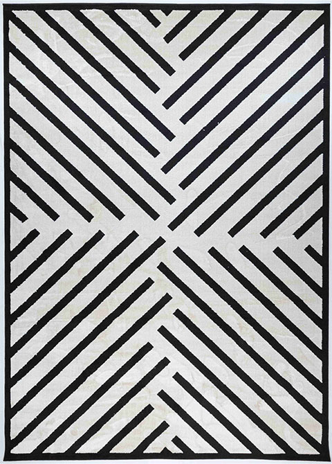 Tapete Moderno Neutro con Diseño Geométrico en Gris Oscuro OPTIKA