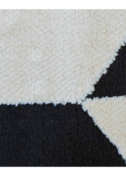 Tapete Moderno Beige con Diseño Geométrico en Gris Oscuro OPTIKA - Vista alternativa