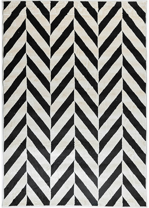 Tapete Moderno Beige con Diseño en Espiga en Gris Oscuro OPTIKA