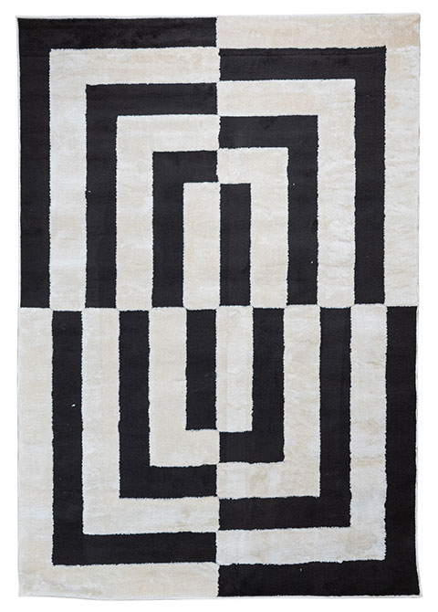 Tapete Moderno Neutro con Diseño Geométrico en Gris Oscuro OPTIKA