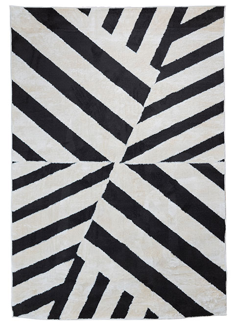 Tapete Moderno Beige con Diseño Geométrico en Gris Oscuro OPTIKA