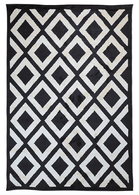 Tapete Moderno Gris Oscuro con Diseño de Diamantes en Neutro OPTIKA