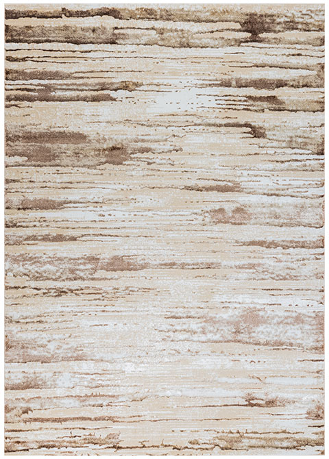 Tapete Contemporáneo Beige con Diseño Lineal en Café