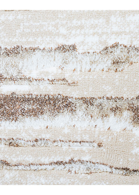 Tapete Contemporáneo Beige con Diseño Lineal en Café - Vista alternativa