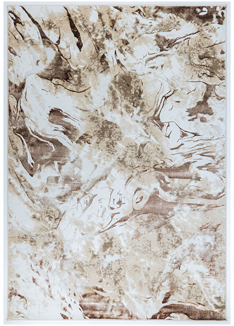 Tapete Abstracto Neutro con Diseño de Remolinos Café Colección PIAVE