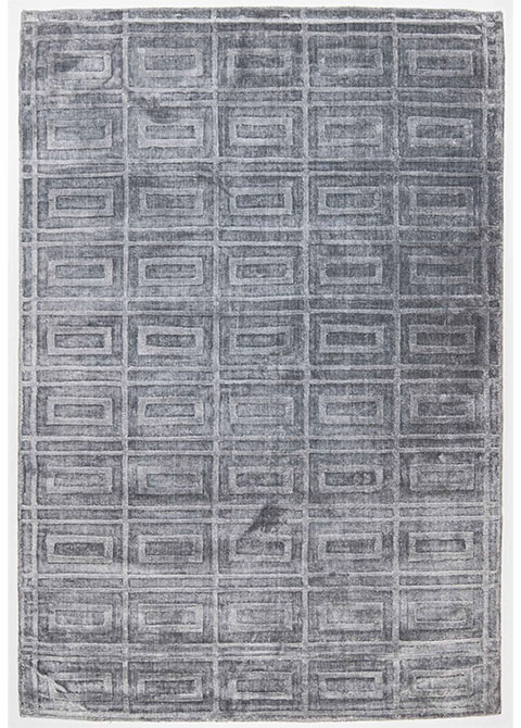 Tapete Moderno Gris con Diseño Geométrico Rectangular