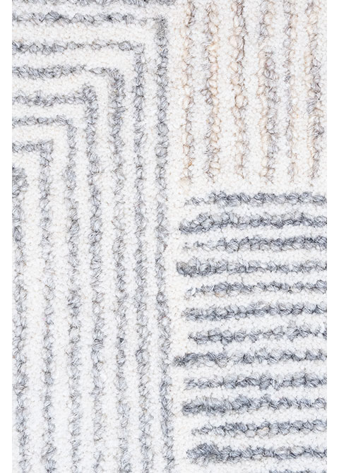 Tapete Moderno Neutro con Diseño Geométrico en Gris - Vista alternativa