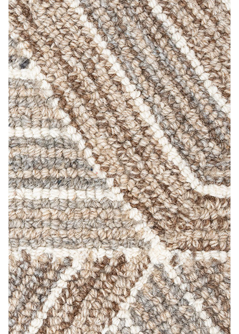 Tapete Moderno Gris con Diseño Geométrico en Cafe - Vista alternativa