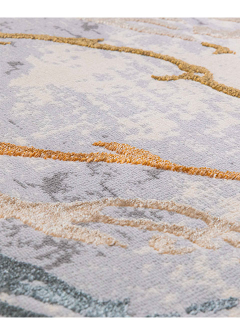 Tapete Moderno Gris con Diseño Abstracto en Cafe y Gris Oscuro Colección SALIM - Vista alternativa