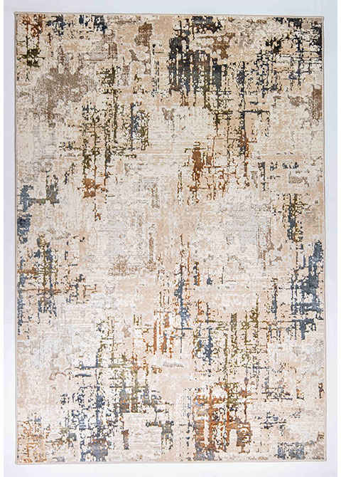 Tapete Moderno Beige con Diseño Abstracto en Cafe y Gris Oscuro Colección SALIM