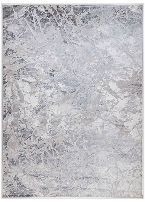 Tapete Moderno Gris con Diseño Abstracto en Plata Colección SAMIRA