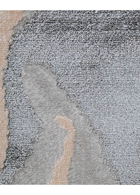 Tapete Moderno Beige con Diseño Abstracto en Gris - Vista alternativa