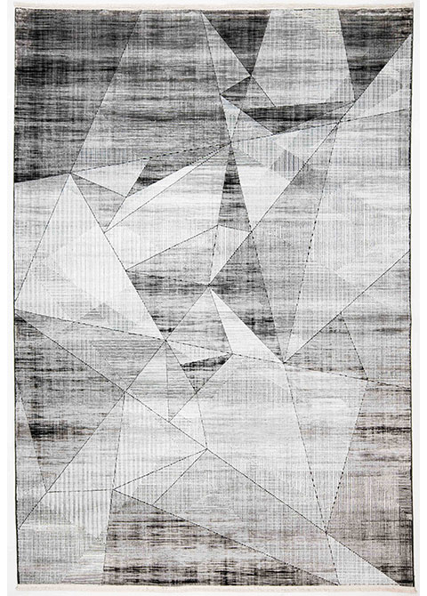 Tapete Moderno Gris con Diseño Geométrico en Gris Oscuro Colección SCALA