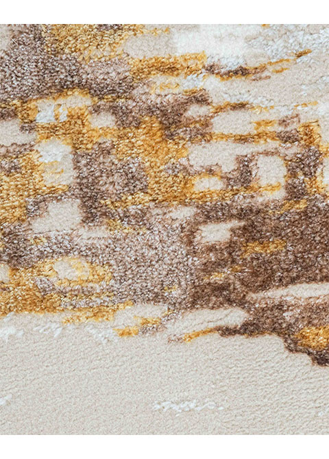 Tapete Moderno Beige con Diseño Abstracto en Dorado - Vista alternativa