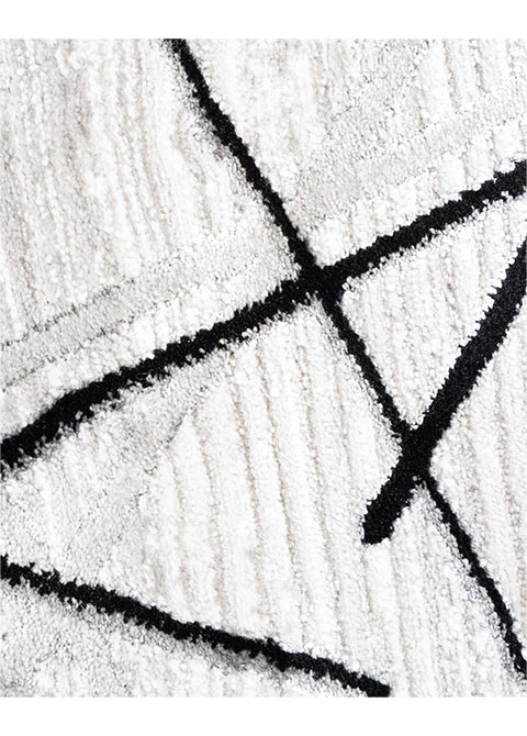 Tapete Moderno Gris con Diseño de Líneas en Gris Oscuro Colección SESIA - Vista alternativa