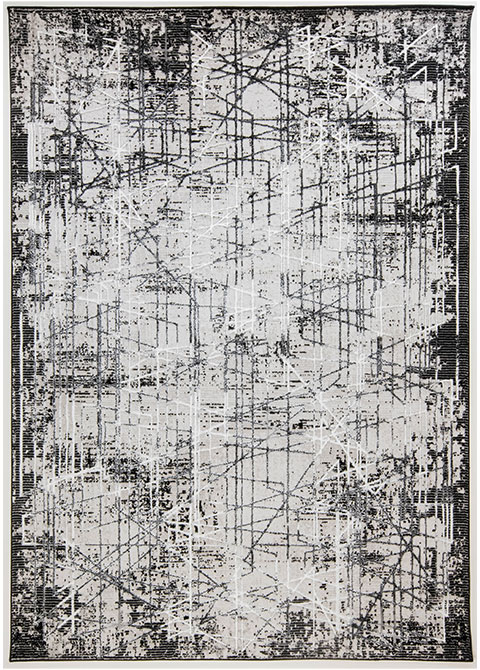 Tapete Moderno Gris con Diseño Abstracto en Gris Oscuro, Colección SESIA