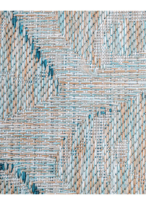 Tapete Moderno Neutro con Diseño Geométrico en Azul - Vista alternativa