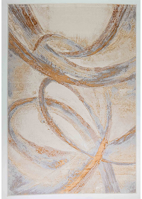 Tapete Moderno Neutro con Diseño Abstracto en Dorado