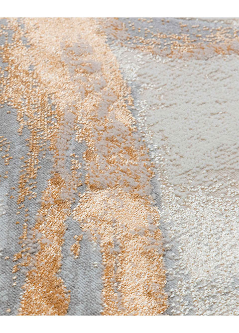 Tapete Moderno Neutro con Diseño Abstracto en Dorado - Vista alternativa