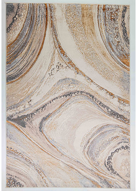 Tapete Moderno Neutro con Diseño Abstracto en Bronce y Gris Oscuro Colección TERRA