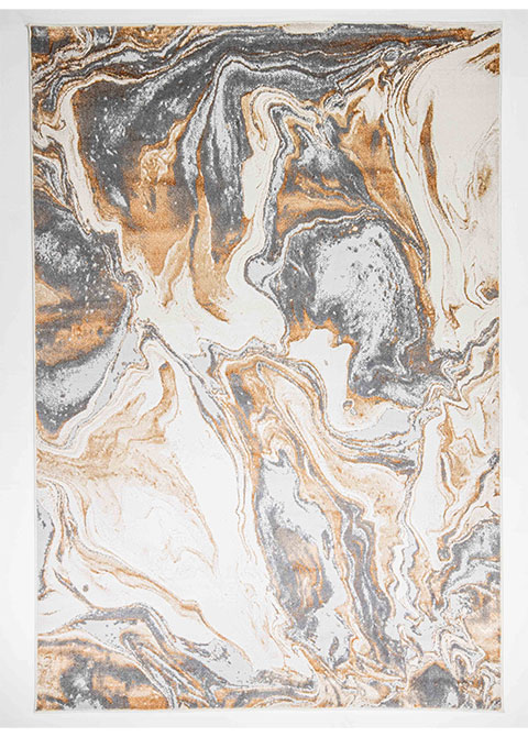 Tapete Moderno Neutro con Diseño de Remolino en Gris Oscuro y Bronce