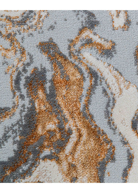 Tapete Moderno Neutro con Diseño de Remolino en Gris Oscuro y Bronce - Vista alternativa