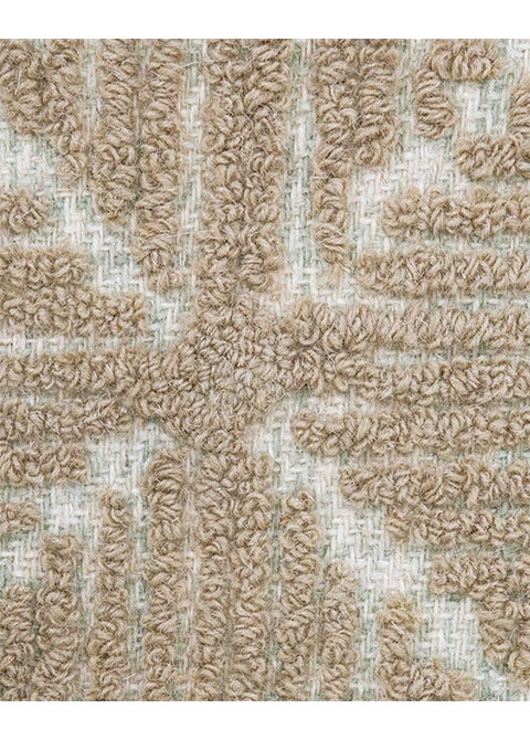 Tapete Geométrico Beige con Diseño Cuadrado en Neutro - Vista alternativa