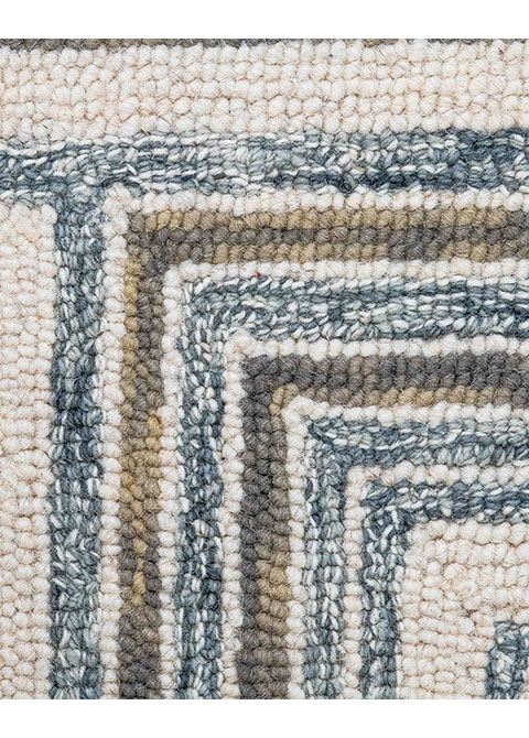 Tapete Moderno Neutro con Diseño de Cuadrados en Gris - Vista alternativa