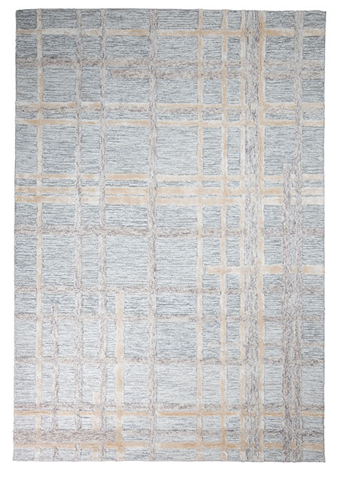 Tapete Moderno Gris con Diseño de Líneas en Beige Colección VANI