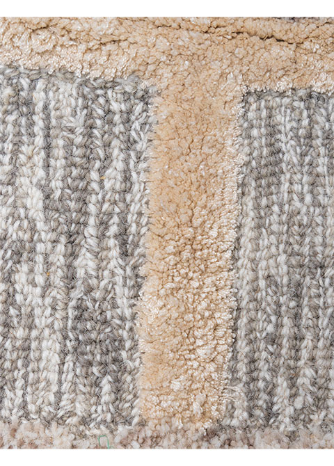 Tapete Moderno Gris con Diseño de Líneas en Beige Colección VANI - Vista alternativa