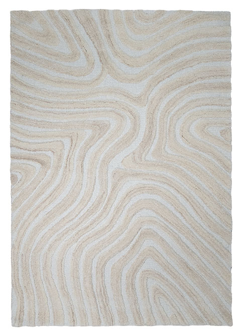 Tapete Moderno Neutro con Diseño Abstracto en Beige VEDAS