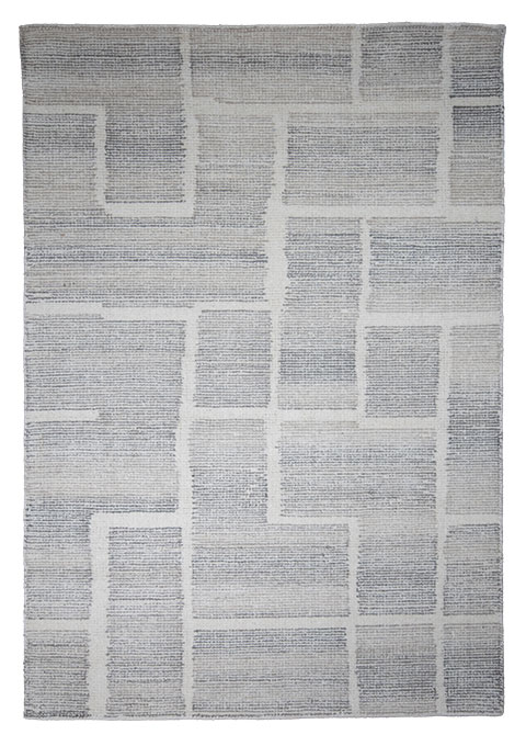 Tapete Moderno Neutro con Diseño Geométrico en Azul