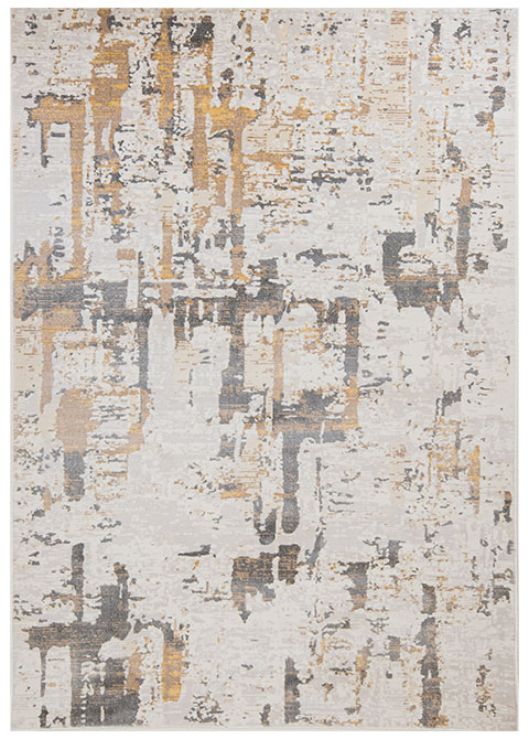 Tapete Moderno Neutro con Diseño Abstracto en Gris Oscuro y Dorado