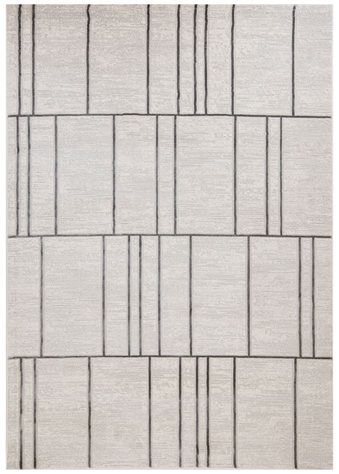 Tapete Moderno Neutro con Diseño Geométrico en Gris Oscuro VELEKA