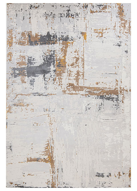 Tapete Abstracto Neutro con Diseño Geométrico en Gris Oscuro y Dorado