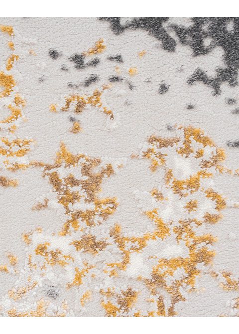 Tapete Moderno Gris con Diseño Abstracto en Dorado Colección VELEKA - Vista alternativa