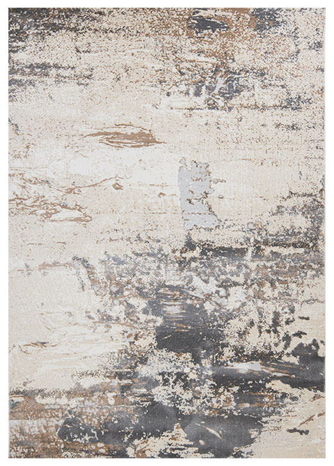 Tapete Moderno Neutro con Diseño Abstracto en Gris Oscuro y Cafe