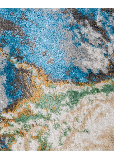 Tapete Abstracto Neutro con Diseño Marmoleado en Azul, Colección ZARIA - Vista alternativa