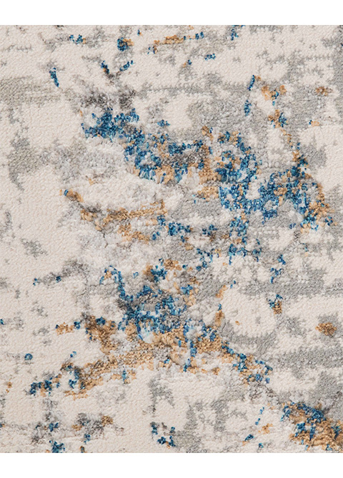 Tapete Abstracto Crema con Vetas Difuminadas en Azul - Vista alternativa