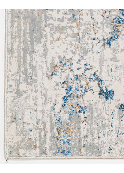 Tapete Abstracto Crema con Vetas Difuminadas en Azul