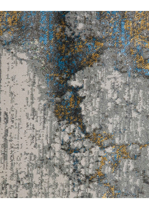 Tapete Abstracto Gris con Mancha Orgánica en Verde y Ocre - Vista alternativa
