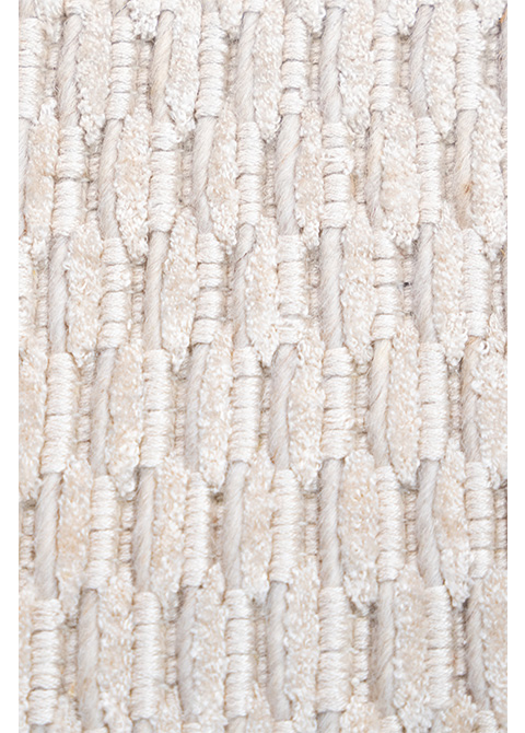 Tapete Texturizado Blanco con Relieve de Panal Hecho a Mano - Vista alternativa