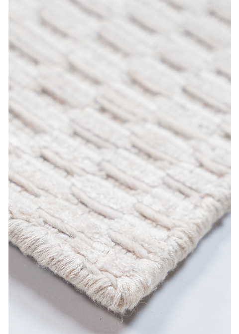Tapete Texturizado Blanco con Relieve de Panal Hecho a Mano
