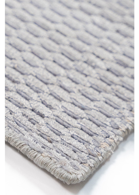 Tapete Texturizado Gris Plata con Relieve de Panal Hecho a Mano