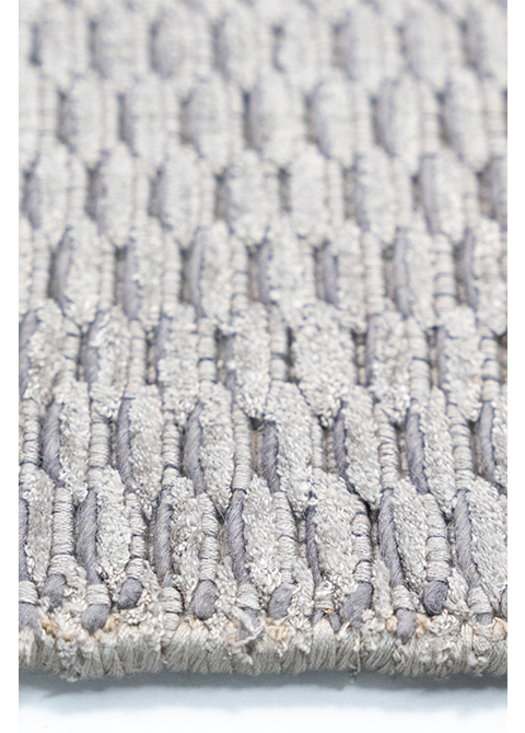 Tapete Texturizado Gris Plata con Relieve de Panal Hecho a Mano